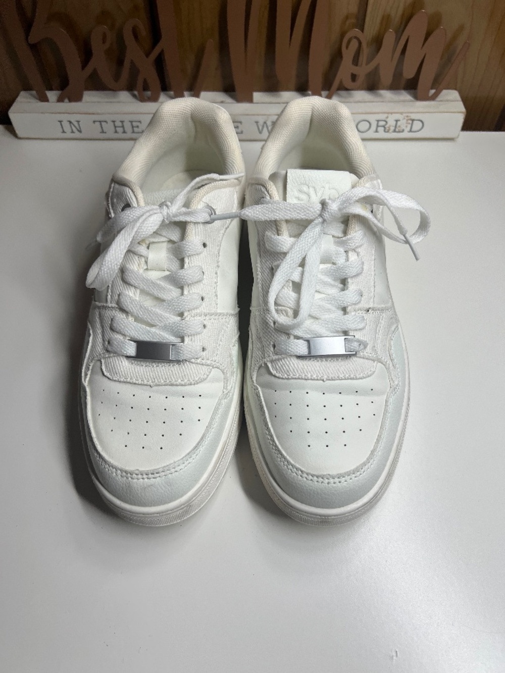 Sybilla All White Low Top Platform Sneakers Shoes Women Size US 7.5 / EUR 38